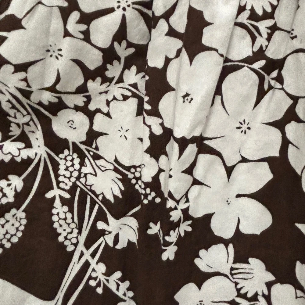 Old Navy Brown and White Floral Dress XS Coverup Beachy Summer Lightweight - Picture 6 of 7